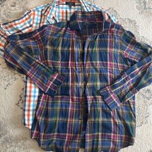 Ralph Lauren & BR Men's Plaid Button Down Shirts L